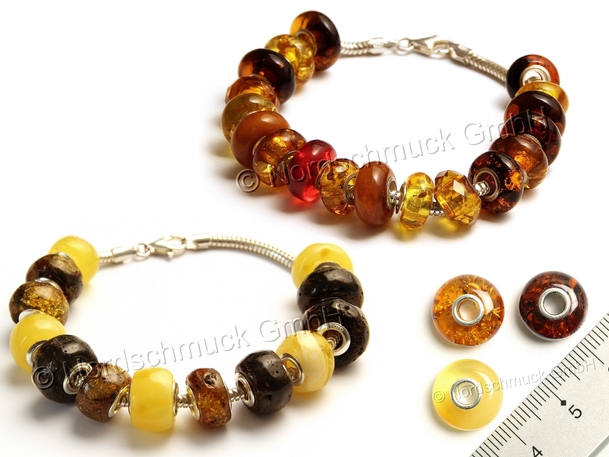 Verschiedene Beads aus der Kollektion 'AmberBeads' im eBay-Shop von Nordschmuck, Foto: Knut Rudloff 
